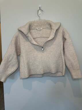 Everlane Ribbed Half Zip Sweater Size S